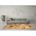 thumbnail image 3 of Ahgly Company Indoor Square Patchwork Brown Transitional Area Rugs, 3' Square, 3 of 4