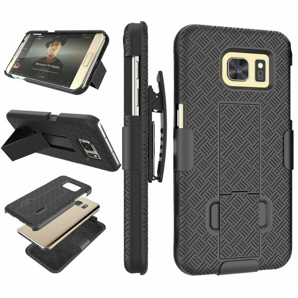 Galaxy S7 / S8 / S8+ / S9 / S9+ Étui Étui, Samsung Galaxy Étui-Ceinture à Clip, Étui Rigide [Béquille Intégrée] Étui-Ceinture Verrouillable à Clip Pivotant Protecteur Étui Mince Sécuritaire pour Samsung