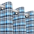 thumbnail image 3 of Blue and Black Plaid Blackout Curtains 2 Panels Set Grommet Drapes for Bedroom Living Room W55xL54, 3 of 5