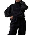 thumbnail image 2 of Conjunto Deportivo de Dos Piezas para Mujer: Sudadera con Media Cremallera y Pantalón Deportivo Holgado con Bolsillos Negro L, 2 of 7