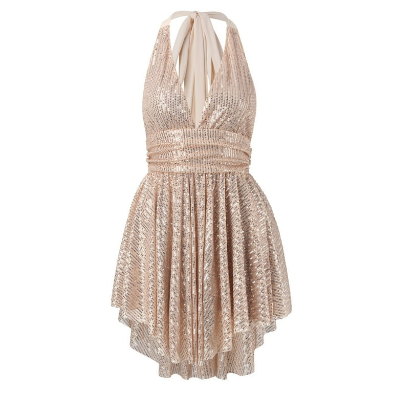 glitter dressing table Vida Bow Sequin Mini Dress White main image 0