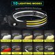 thumbnail image 4 of Linterna frontal LED 1000LM Sensor de movimiento de silicona Linterna frontal IPX4 impermeable COB Linterna frontal 1500mAh 260 ° Carga USB Linterna frontal 10 modos de iluminación Reutilizable para a, 4 of 9