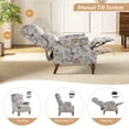 thumbnail image 5 of Manual Recliner Set of 2 Wingback Roll Arm Nailhead Wood Leg Bedroom Navy pattern, 5 of 7