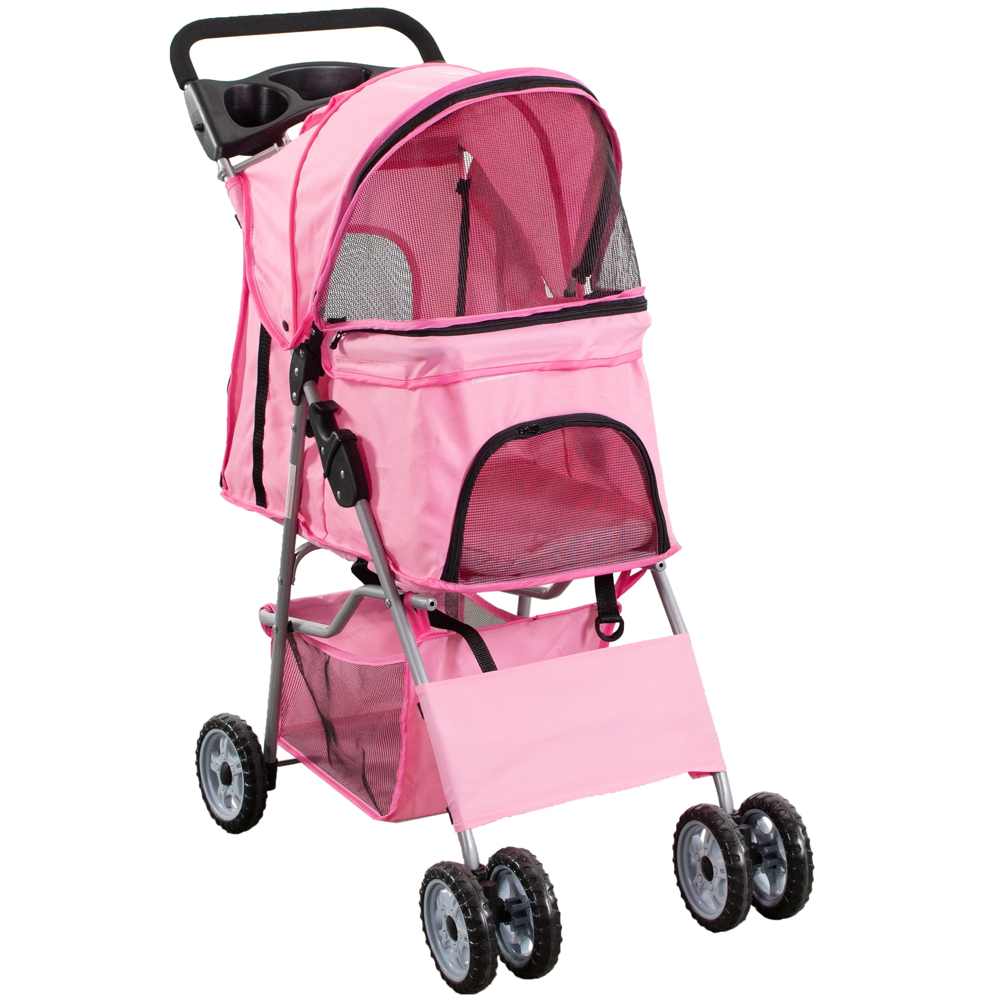 VIVO Four Wheel Pet Stroller / Cat & Dog Foldable Carrier Strolling