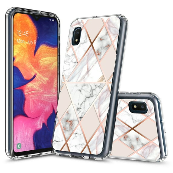 Samsung Galaxy A10E Case, Kaesar Hybrid Bling Glitter Sparkle Laser Geometric Marble Graphic Fashion Cute Colorful Skin Cover Shockproof Case for Samsung Galaxy A10E