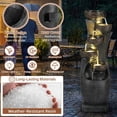 thumbnail image 3 of HOMEDIARY Modern 36" Tall Outdoor Water Fountain, Large 6-Tier Cascading Bowls Waterfall Fountain with LED Lights, Stone Texture Floor-Standing Resin Water Feature for Deck, Patio, Backyard & Indoor, 3 of 7