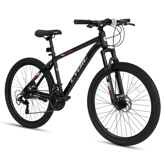 CYBIC 26 inch Aluminum Mountain Bike for Adults, Lightweight 21 Speed MTB Bicycle with Front Suspension Fork, Dual Disc Brakes, Men & Women Trail Bike