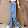 thumbnail image 2 of YunPes Star Baggy Jeans for Girls High Waisted Wide Leg Patchwork Jeans Trendy Y2K Streetwear Skater Denim Pants Aesthetic Trousers, 2 of 9