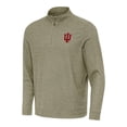 thumbnail image 2 of Men's Antigua Heather Olive Indiana Hoosiers Subtle Quarter-Zip Top, 2 of 3