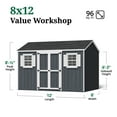 thumbnail image 4 of Little Cottage Co. 8x12 Value Workshop Shed with Operable Windows and Floor, Outdoor Wood Storage Do-It-Yourself Precut Kit, 4 of 14