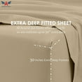 thumbnail image 4 of BeKind Online 30" EXTRA DEEP POCKETS 300-Thread-Count Split Head King Size Taupe Color Organic Sheet Set 4-Piece for Adjustable Bed, 4 of 7