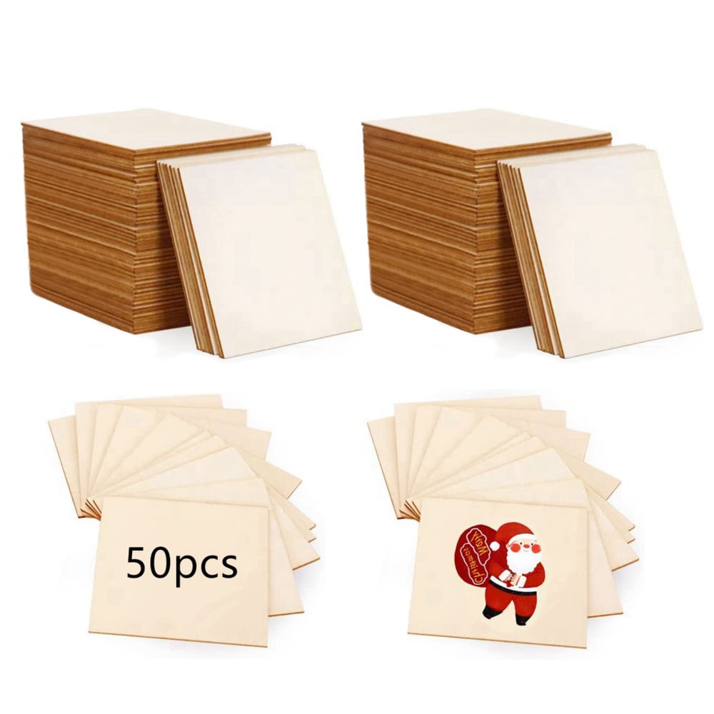 Plywood Sheets for Crafts 14Pc Blank Unfinished Basswood Thin Rectangle  Wood Board Cutouts 2 Sizes 12Pc 6X4In 2Pc 12X8In