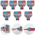 thumbnail image 1 of Bloques de terminales, bloques de terminales de varilla, conectores de cable de empuje, terminales compactos extraíbles, 7 piezas de terminales de 8 polos con tornillos de montaje (2 en 6), 1 of 3