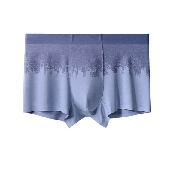Mens Fashion Gradient Color Boxer Briefs Soft Close Fitting Breathable Underwear Stretch Comfort Pouch Underpants