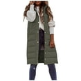 thumbnail image 2 of Long Puffer Vest Women with Hood Zipper Sleeveless Jacket Down Jacket Vest Winter Warm Thickened Coat Outerwear, 2 of 3
