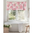 thumbnail image 4 of Curtain Valance for Windows,Farmhouse Pastoral Flower Leaf Kitchen Valances Rod Pocket Short Curtains,Seamless Pink Rose Floral Window Treatment Panel for Bedroom Bathroom 42x12in, 4 of 9