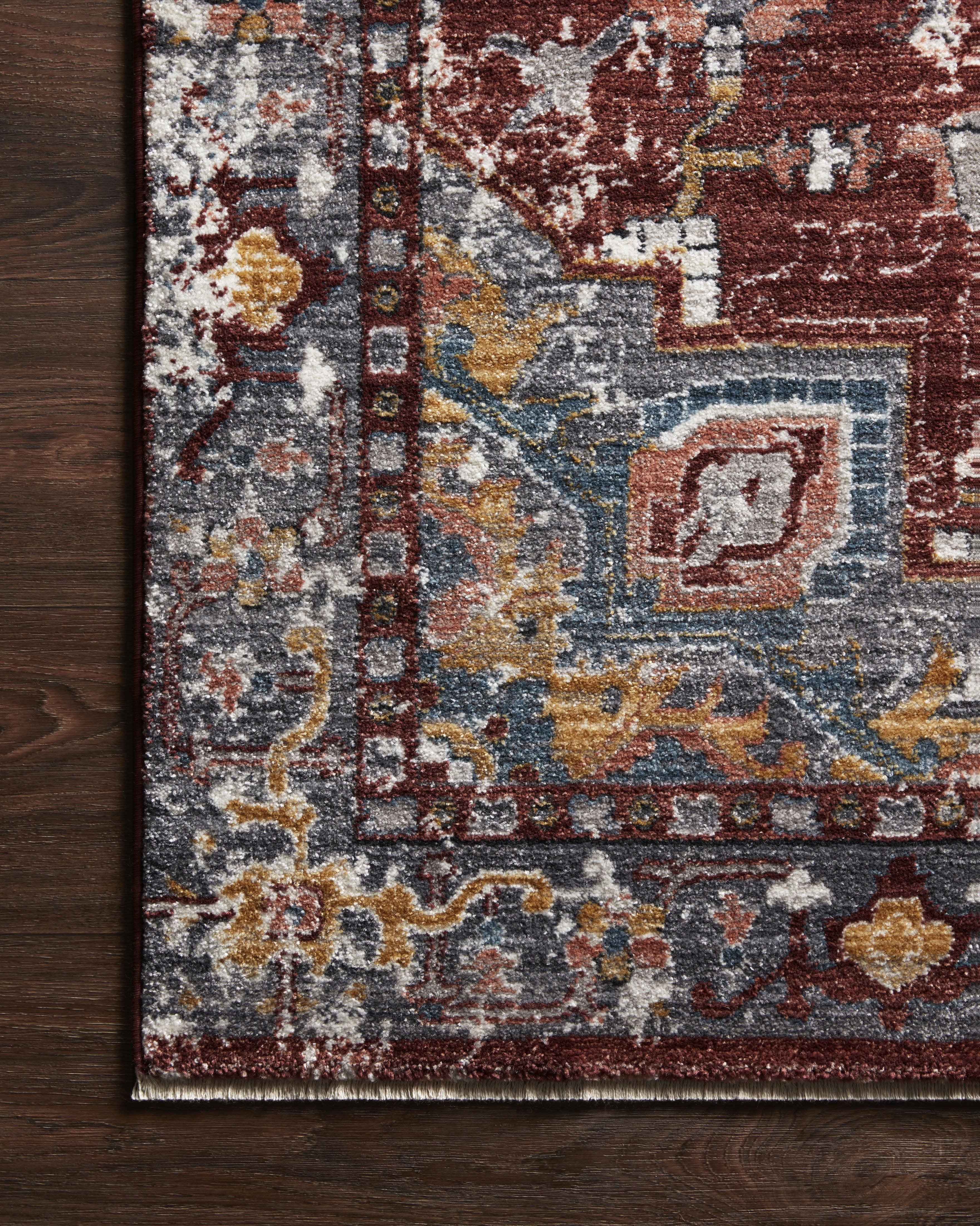Loloi II Samra SAM-10 Brick / Grey Oriental Area Rug 5'-3" x 7'-9"