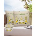 thumbnail image 6 of Pack of 2 Outdoor Pillow Covers, Summer Welcoem Lemon Cotton Texture Waterproof Square Throw Pillowcase Cushion Decorative Pillow Covers for Couch Patio Tent, 16x16 in, 6 of 6
