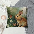 thumbnail image 2 of Leisuo Fresh Flower &amp; Rabbit Decorative Farmhouse Pillow Covers Home Decor Butterfly Throw Pillow Case Cushion Cover(Rabbit White-Floral) White, 2 of 5