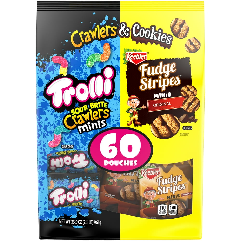 Trolli Sour Brite Crawlers and Keebler Fudge Stripes Minis Halloween