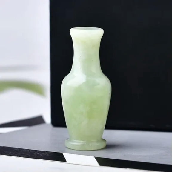 EOEMY Natural Chakra Quartz Crystal Carved Flower Vase Mineral Energy Stone Decor Rock-Serpentine Jasper Stone-5Pcs