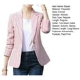thumbnail image 7 of comerut Women Blazer Plaid Print Contrast Color Turn-down Collar Cardigan Long Sleeves Warm Business Anti-wrinkle Autumn Coat for Work, 7 of 7
