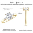 thumbnail image 5 of Rosec Jewels Certified Lab Grown Diamond Emerald Cut Engagement Ring 2 Carat - EF-VS Quality - with Jewelry Box, 10K Yellow Gold, US 11.00, 5 of 8