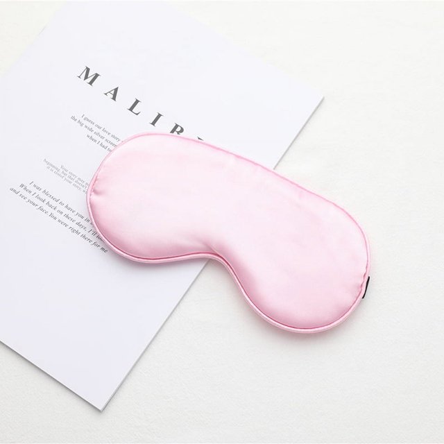 Máscara de ojos de seda con el mismo color y el mismo borde, antifaz para dormir de viaje, transpirable, con hebilla ajustable para adultos