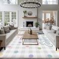 thumbnail image 3 of Happy Easter Area Rugs 8'x10', Washable Small Throw Rugs for Living Room Patio, Spring Rabbits Polka Dots Gray Plaid Indoor Outdoor Rug Non-Slip Low Pile Carpet Runner Reversible Floor Mats, 3 of 8