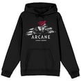 thumbnail image 6 of Arcane Vi in Black and White Logo text on Black Adult Hoodie-6XL, 6 of 7
