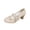 White_026, variant on Domuza Women Bow Decor Block Heel Mary Jane Shoes, Round Toe Strap Fashion Dress Pumps Black 5.5(EU-36)