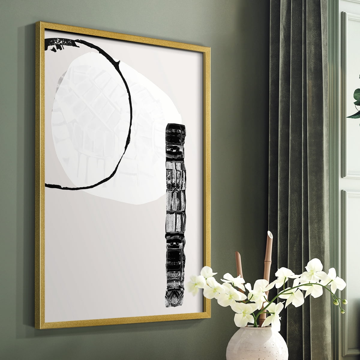 Zen Shapes II Framed Print - Solid Wood in Single Picture Frame Solid Wood 2 Framed Print