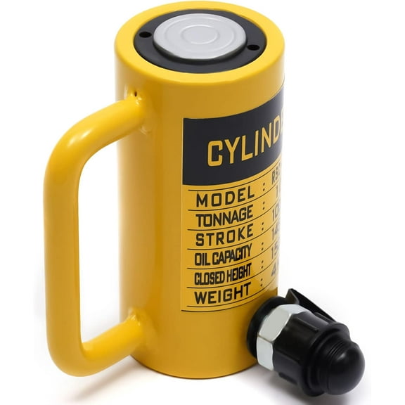 Hydraulic Cylinder Jack Portable Hollow Single Acting Hydraulic Ram Cylinder Hydraulic Lifting Cylinders for Riggers, Fabricators, Machinery, Bridge, Construction (10T)
