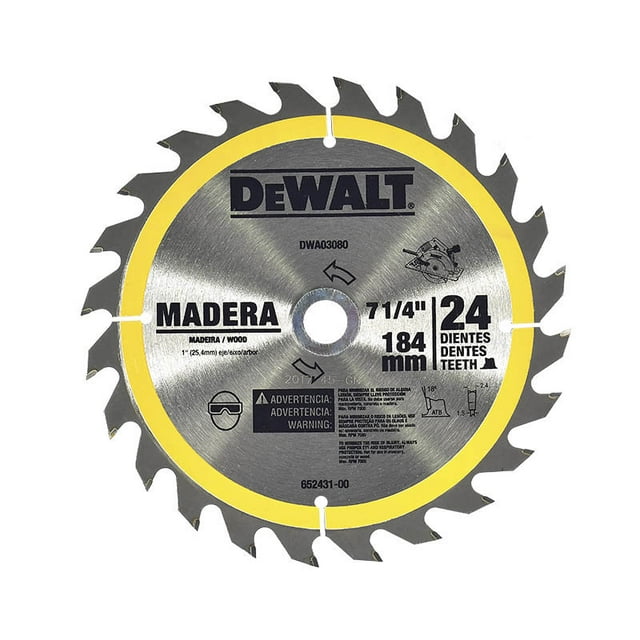 Disco Sierra Circular 7-1/4 In 24 Dientes DeWalt DWA03080