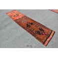 thumbnail image 2 of Orange Rug, Turkish Rug, 2.7x10.3 ft, Handmade Rug, Hallway Rug, Herki Rug, Organic Rug, Oriental Rug, Kitchen Rug, Vintage Wool Rug, 7607, 2 of 10