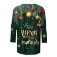 thumbnail image 4 of LEKWK Holiday Tops for Women 2025 Sparkle Xmas Tree Crew Neck 3/4 Sleeve Tshirts Sequin Shirts for Women Loose Sparkly Shirts for Women, 4 of 5