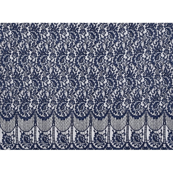 Zelouf Aim Floral Lace W/corded [1 1/2 Panel]  , Sewing, DIY, Crafts Fabric by the Yard, Luscious Ocean, 3 Yard