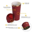 thumbnail image 3 of RTIC 18 oz Ceramic Lined Insulated Happy Hour Pint Tumbler, Leak Resistant Lid, Soft-Touch Exterior, Black Cherry, 3 of 8