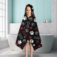 thumbnail image 6 of Paw Prints and Bones Hooded Bath Towel，50"x30" for Ages 3 To 12 Kids, Quick Dry Lightweight Soft Microfiber Hood Beach Towel Cover Up for Kids, 6 of 7
