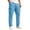 1-Blue, variant on MXALUOB Cargo Pants for Men Waffle Knit Drawstring Waist Casual Pant Solid Color Workout Running Trousers with Zipper Pockets