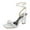 White, variant on FSJ Women Graceful Square Open Toe Ankle Strap Sandals Beaded Strappy Chain Chunky Mid Heel Buckled Wedding Dress Pump Shoes Size 8 Gold