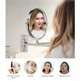 thumbnail image 5 of OVENTE 7" Wall Mount Round Makeup Mirror, 1X & 10X Magnifier, Nickel Brushed MNLFW70BR1X10X, 5 of 8