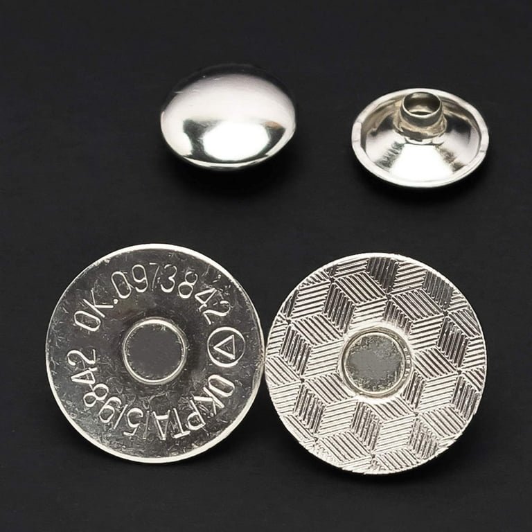Trimming Shop Magnetic Clasp Snap Fastener Button Double Rivet Closures  (14mm, Rose Gold, 2pcs)