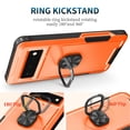 thumbnail image 2 of for Google Pixel 6 Case, Rugged Shockproof Heavy Duty Soft TPU Rubber Bumper Hard PC Back Hybrid Protective Case [with Ring Stand] for Google Pixel 6 (Without Screen Protector) - Orange, 2 of 8