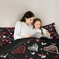 thumbnail image 5 of Castle Fairy Love Heart Print Girl Boy Full Size Comforter Sets 3-Piece,Happy Valentine's Day Bedding Comforter Set,Romantic Couple Lover Lightweight Bedding Sets,Microfiber Bedroom Decor,Reversible, 5 of 8