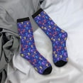 thumbnail image 5 of Hirioo Ice Hockey Players With Puck Pattern Adult Middle Tube Socks Breathable Sock Non-Pilling,Contrasting Color Design, 5 of 6