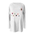 thumbnail image 3 of LYXSSBYX Womens Long Sleeve Dress Hot Sale Clearance Women Fashion O-neck Pullover Flower Printing Long Sleeves Sweater T-shirt Tops, 3 of 4