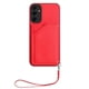 thumbnail image 2 of For Samsung Galaxy A55 5G Case Card Holder Kickstand Skin-Touch Phone Cover with Wrist Strap - Green, 2 of 5