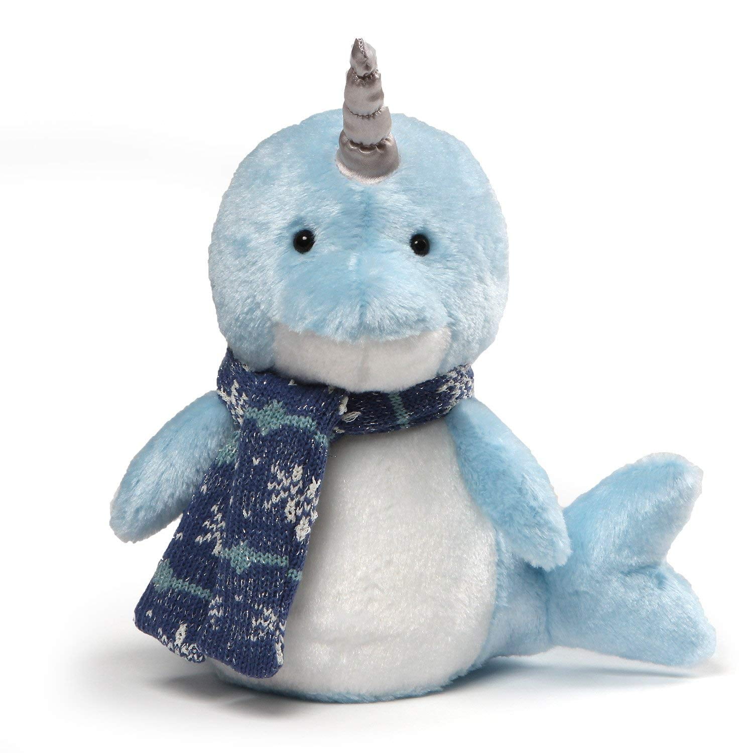 GUND Neptune Christmas Narwhal Holiday Plush, Blue, 10"