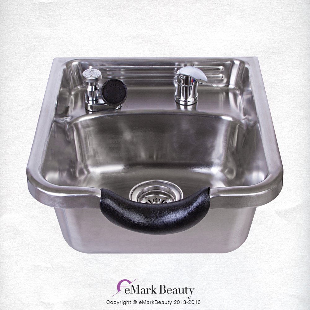 Stainless Steel Brushed, Wall Mounted, Shampoo Bowl Sink for